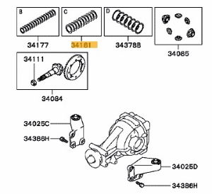 Shim set, RR diff drive