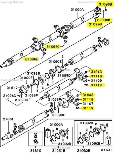 Propshaft Bolt Kit - EVO 4 -6 RS/ EVO 7-9 ALL