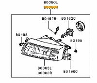 Head Lamp Assy RHS Evo 4-6TME