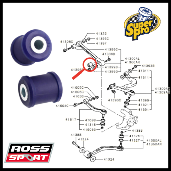 SuperPro: Rear Lower Arm Shock Mount Bush - Evo 4-9