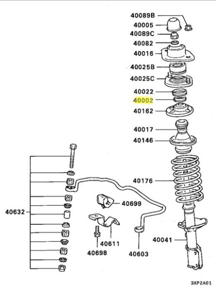 Bearing front suspension strut