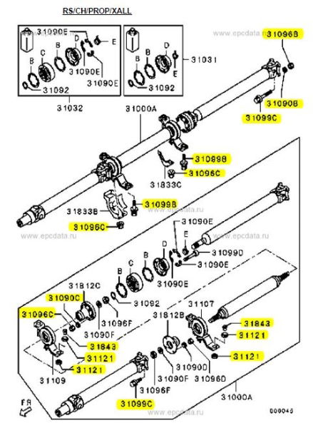 Propshaft Bolt Kit : EVO X