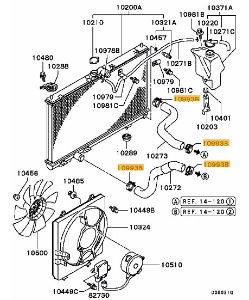 Clip radiator piping Evo 4-9