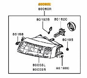 Head Lamp Assy LHS Evo 4-6TME