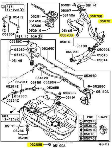 Filler Neck & Tank Bolts : EVO RS 4-6 