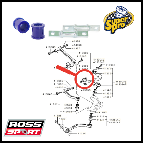 SuperPro: Rear Upper Arm Front Bush - Evo 4-9