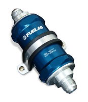 FUELAB: 848 SERIES IN-LINE FUEL FILTER WITH CHECK VALVE: -6AN INLET/OUTLET