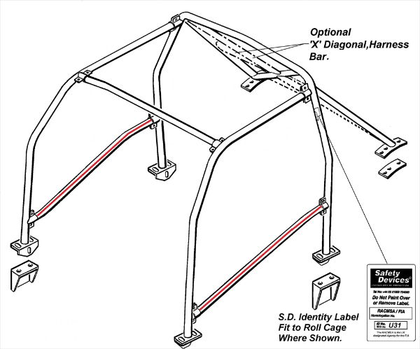 Safety Devices Door Bar Set - Evo 4-6