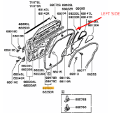 Main Door Seal Rear LH Evo 4-6- *Special Order Part 