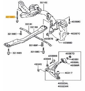 Bolt front cross member Evo 4-6