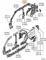 Rail roof side inr. RH