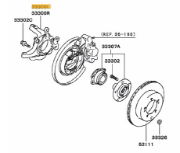 Knuckle rear axle LH Evo 7-9