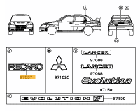 Equipment Sticker Rear Window "Recaro" Evo 7-9