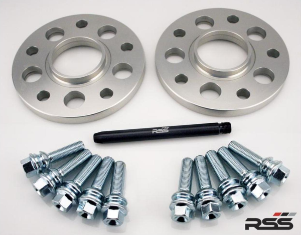 RSS: 343/10 (7mm) Hubcentric Silver Spacer/Silver Wheel Bolts (Incl Longer Wheel Bolts)