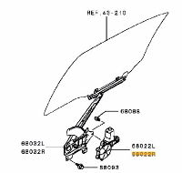 Motor, rear door power window regulator, right