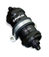 FUELAB: 818 SERIES IN-LINE FUEL FILTER: -6AN INLET/OUTLET