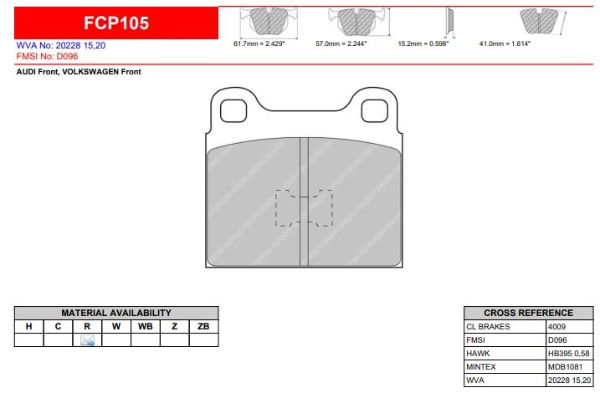 Ferodo: FCP105 - DS3000 