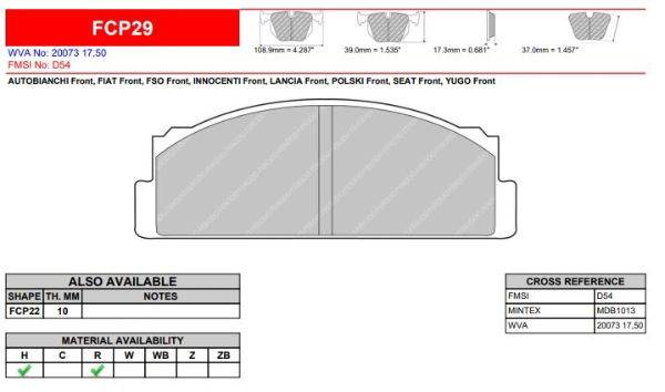 Ferodo: FCP29 - Select Compound 