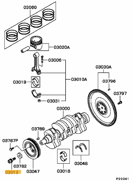 CENTER BOLT,CRANKSHAFT PULLEY