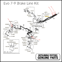 Evo 7-9 Brake Hard Pipe Kit 