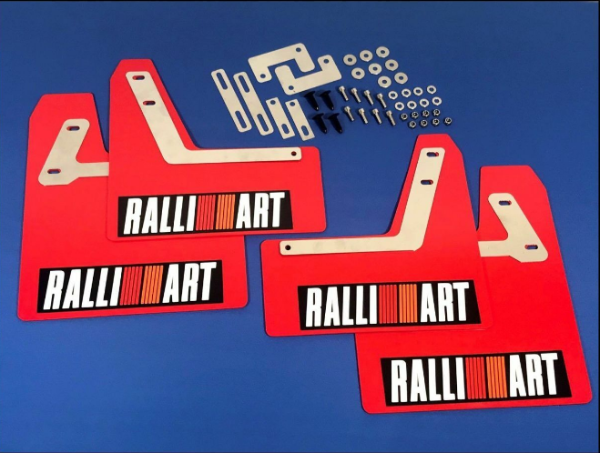 Mud Flap Set Evo 7-9 RED -Ralliart Logo K-Polyurethane