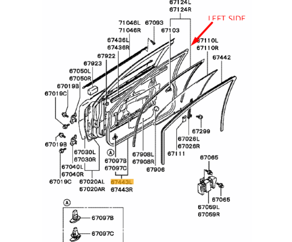 Main Door seal Ft Right Evo 4-6