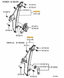 Regulator FR door window LH