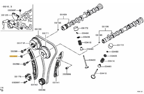Bolt,timing chain train