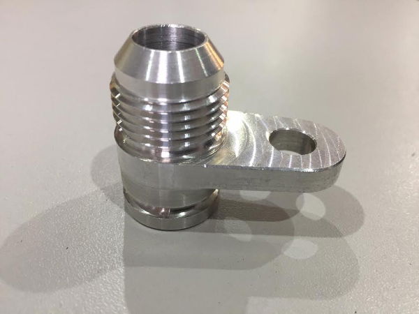 Evo X Oil Drain Fitting - Block Side