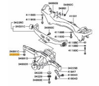 Nut, diff rear mounting