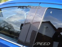 Rexpeed Carbon Fibre Pillar Trim Black - Evo X